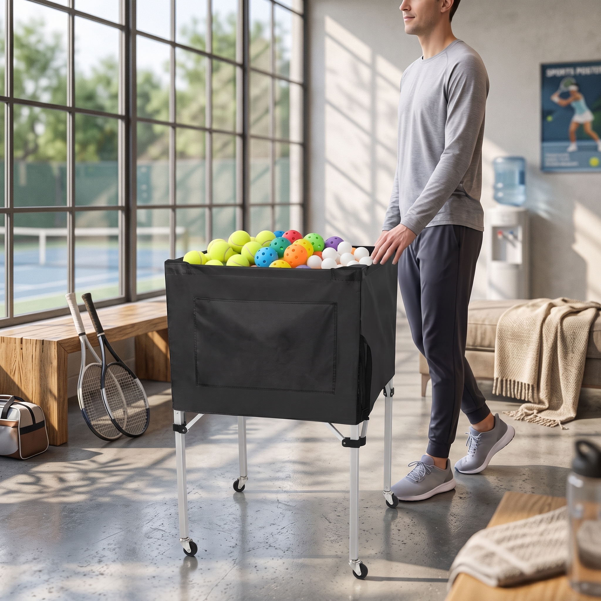 Ball Storage Cart Foldable Fol - مراجعة Sports Equipment Training وسعره
