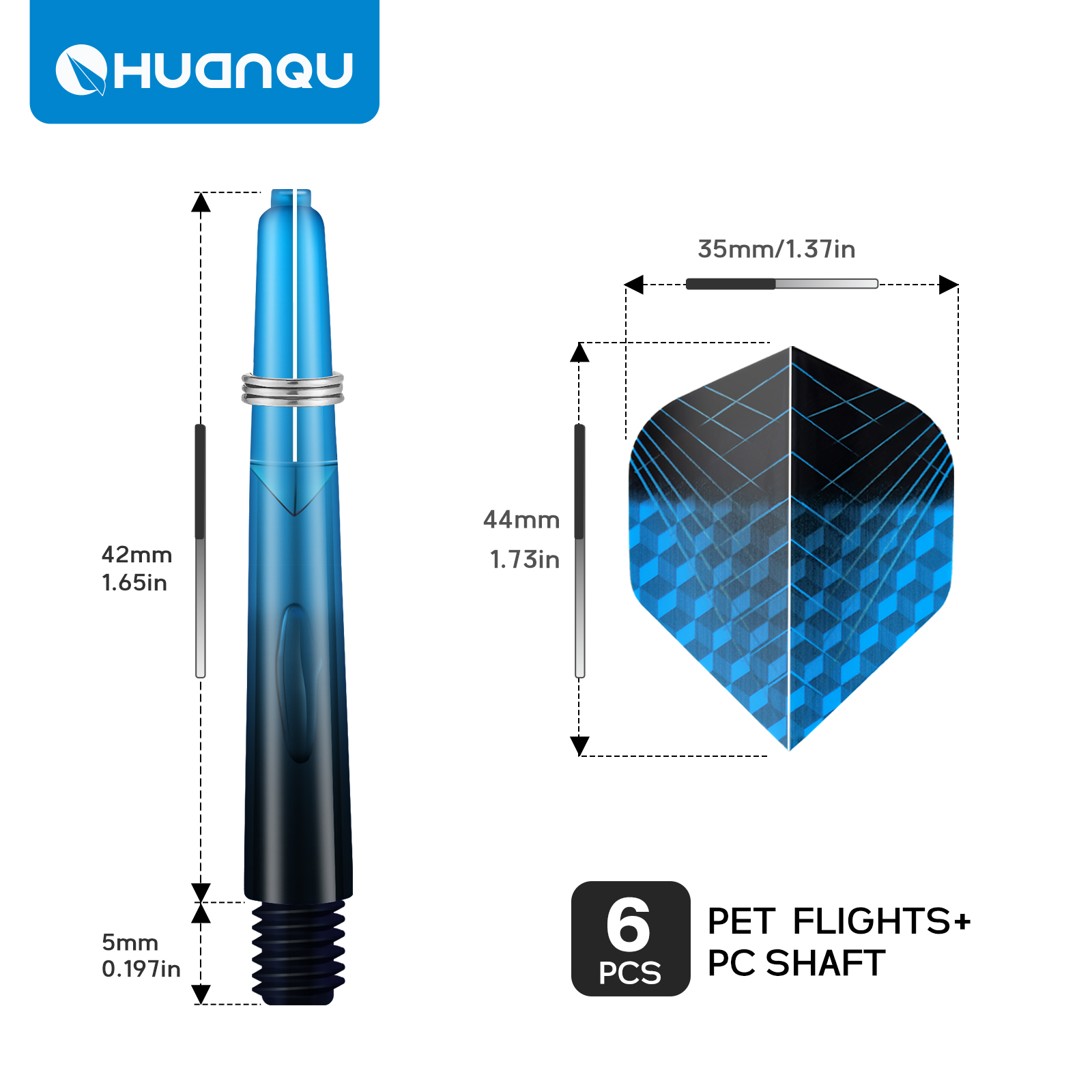 Huanqu 47mm Dart Shafts 6Pcs+  - مراجعة Sports Equipment In Flight وسعره