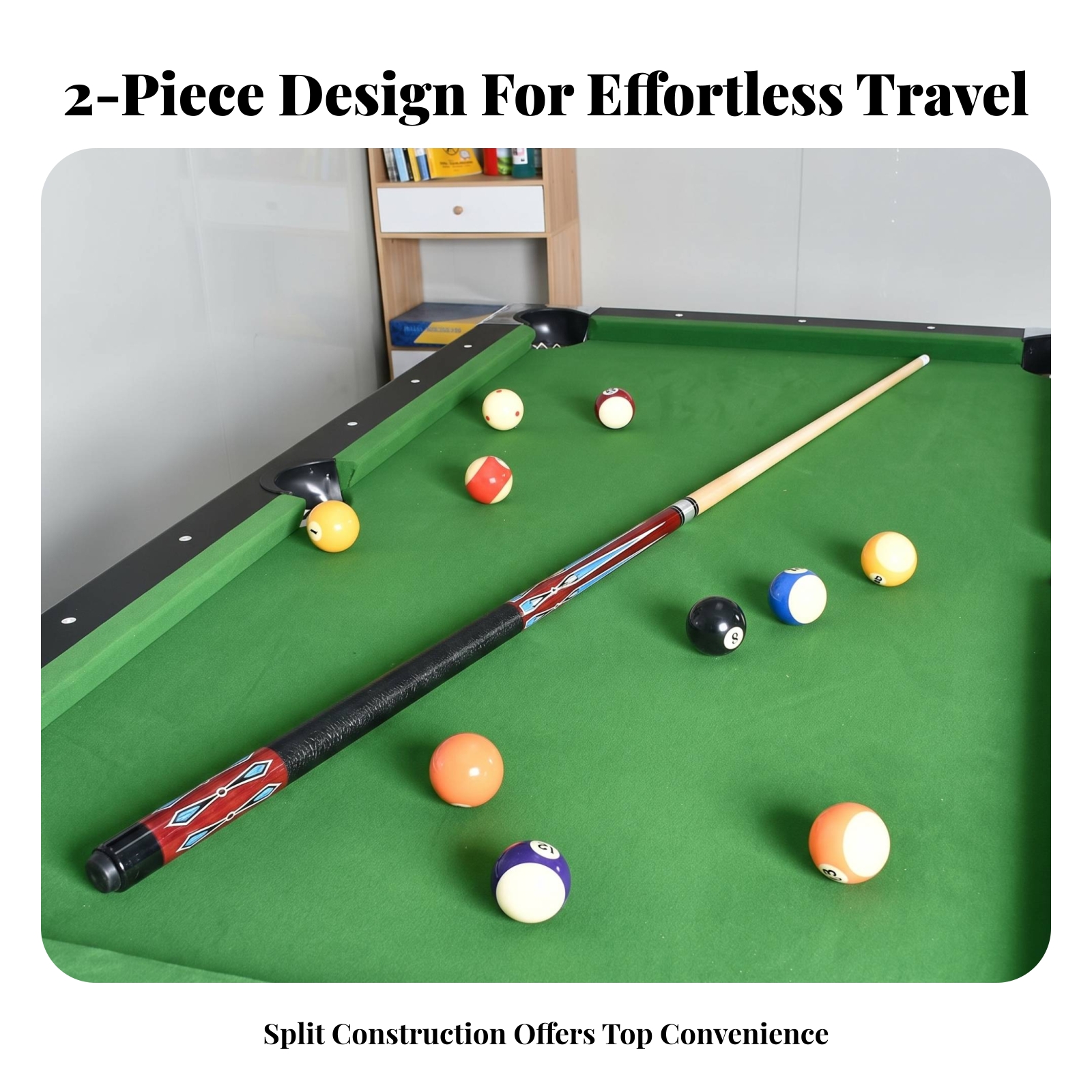 Two-Piece Pool Cue Textured Gr - مراجعة Sports Equipment In Chinese وسعره