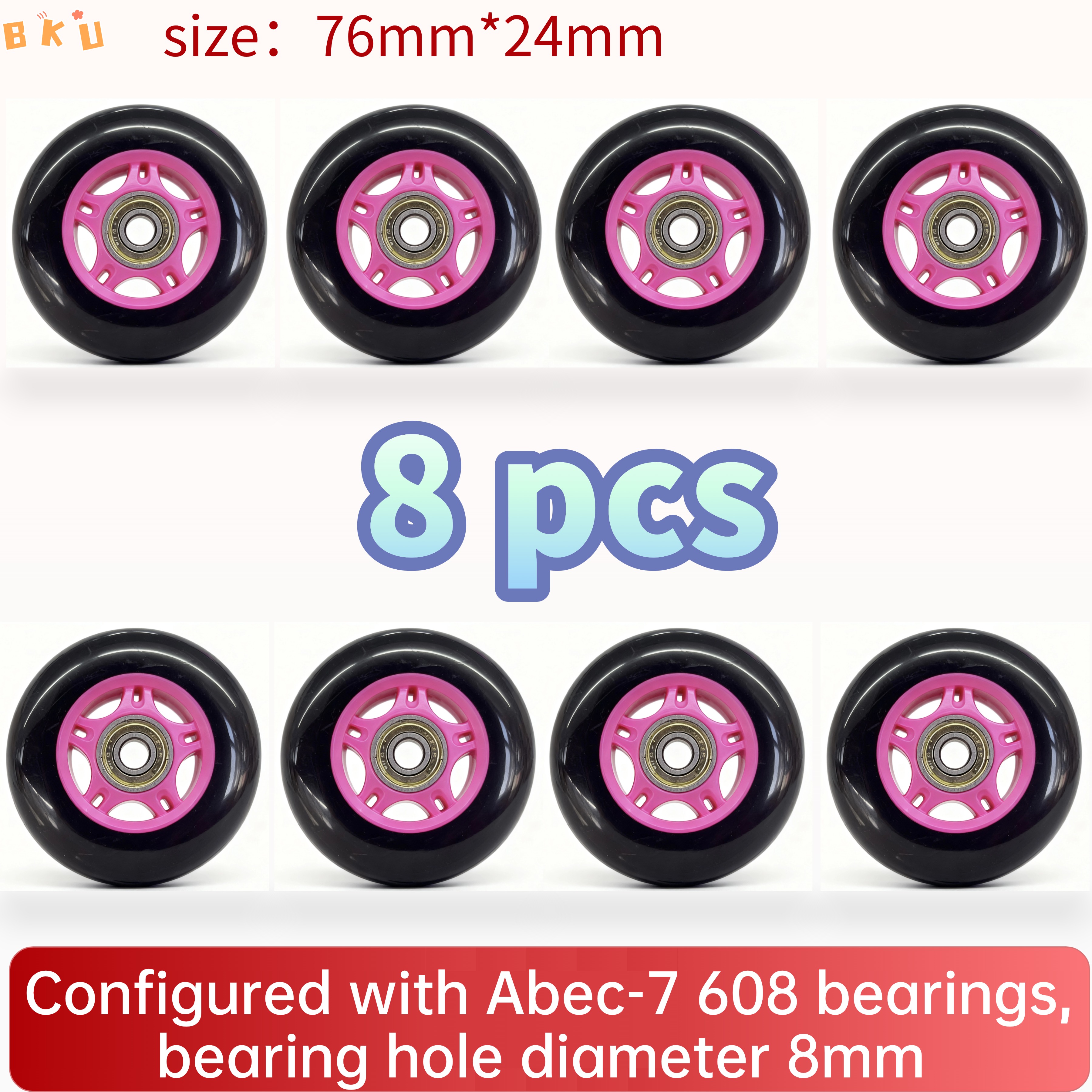 8-Piece PU Replacement Wheels  - مراجعة Roller Skate Inline وسعره