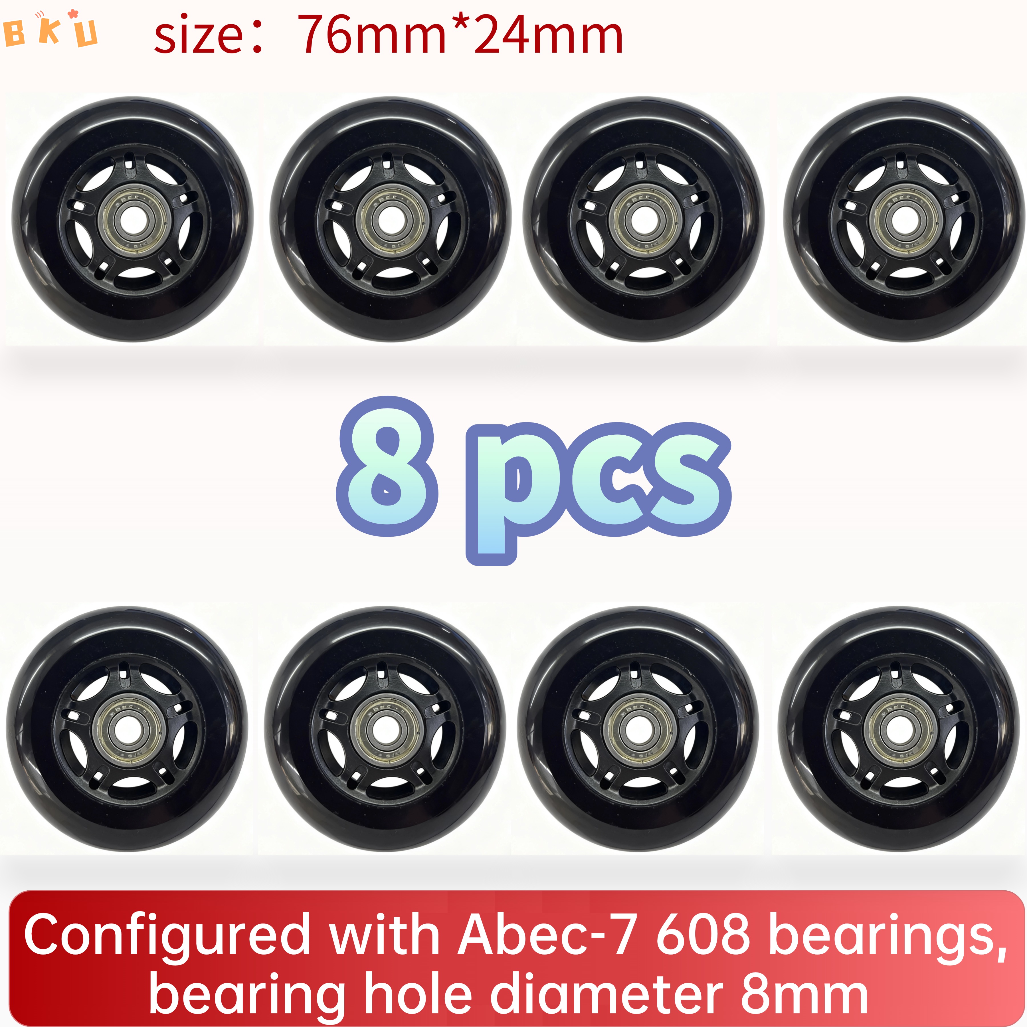 8-Piece PU Replacement Wheels  - مراجعة Roller Skate Inline وسعره