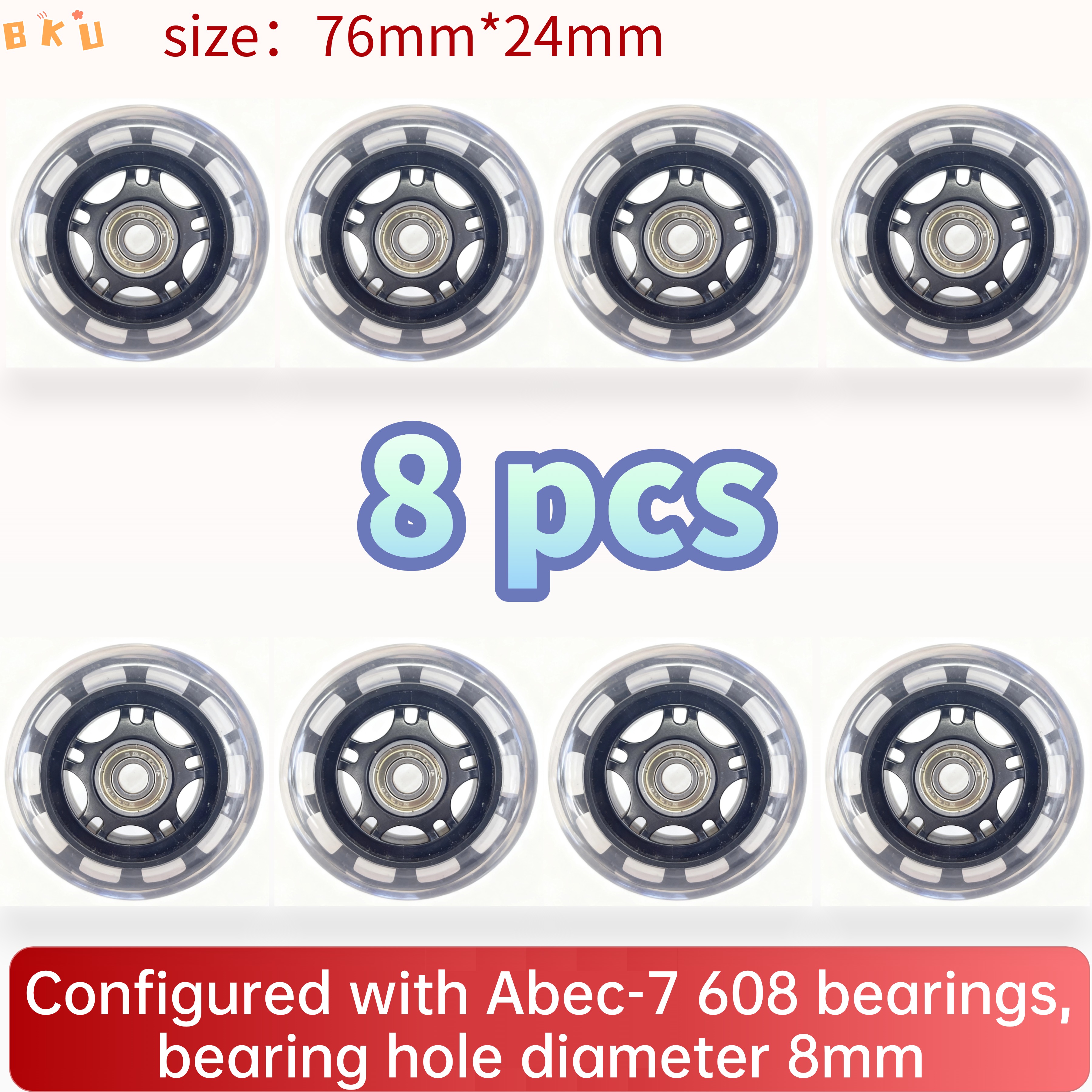 8-Piece PU Replacement Wheels  - مراجعة Roller Skate Inline وسعره